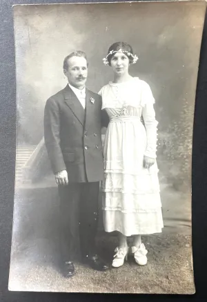 1920s French Studio Wedding Photo