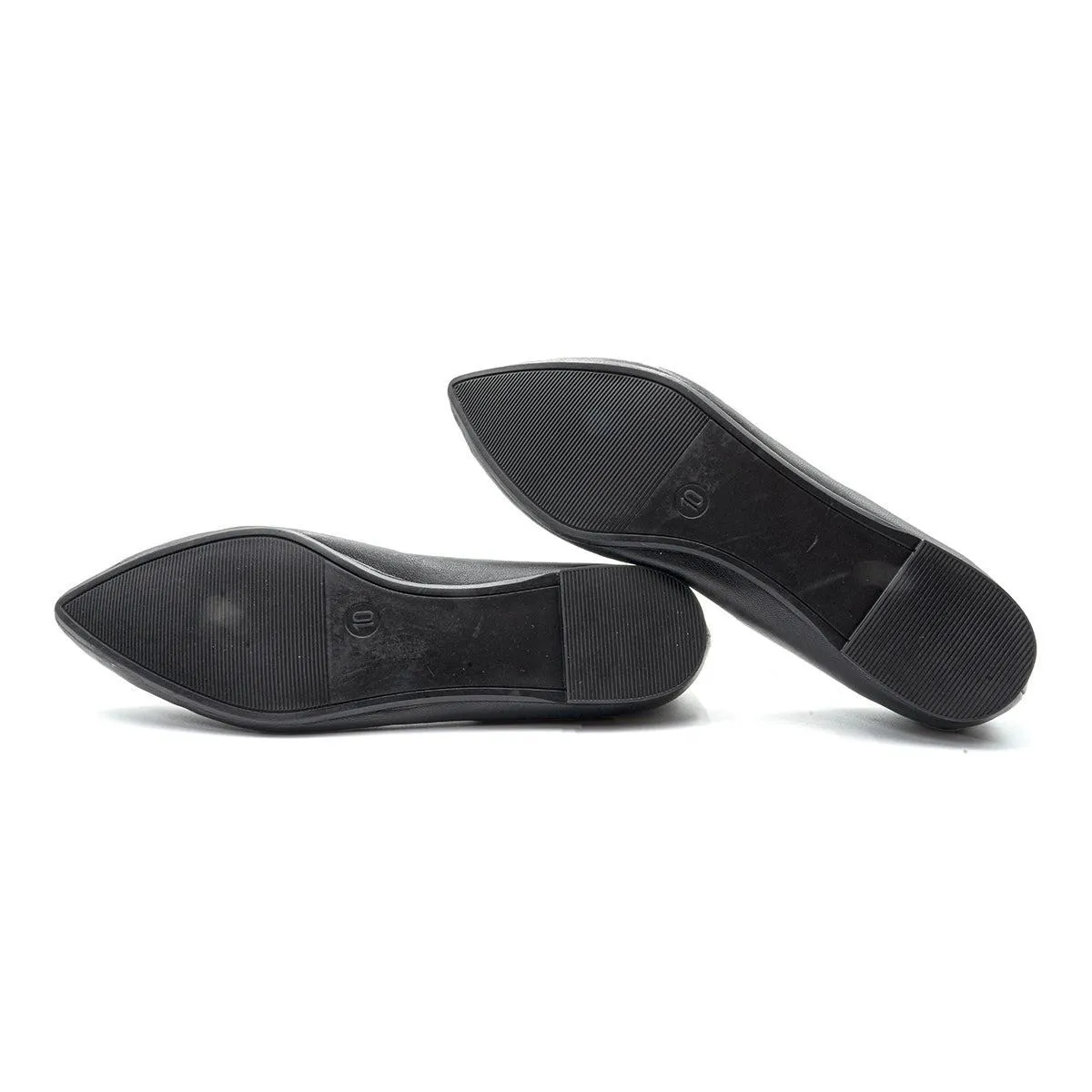 A New Day Casual Ballerinas Leather Black Colour For Women