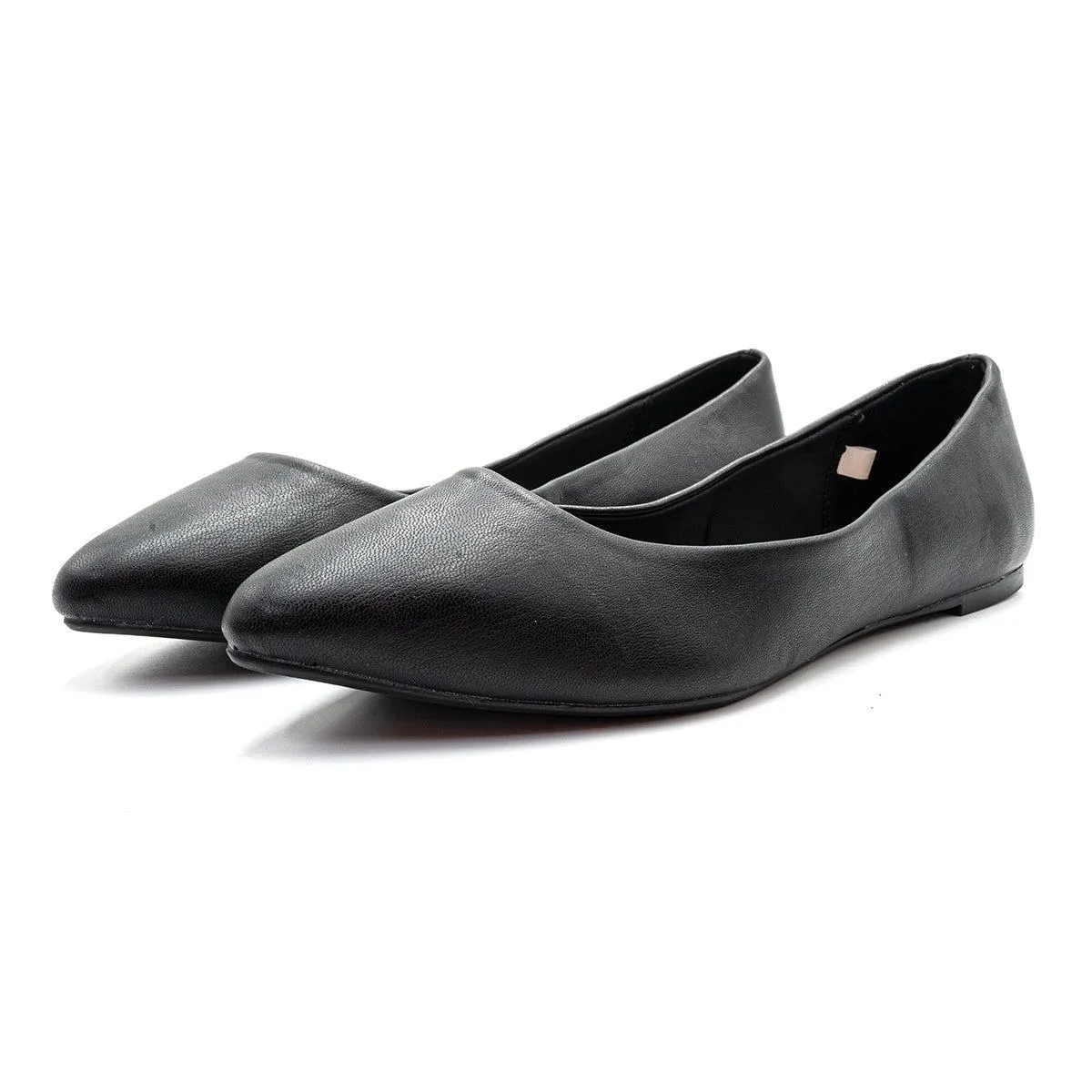 A New Day Casual Ballerinas Leather Black Colour For Women