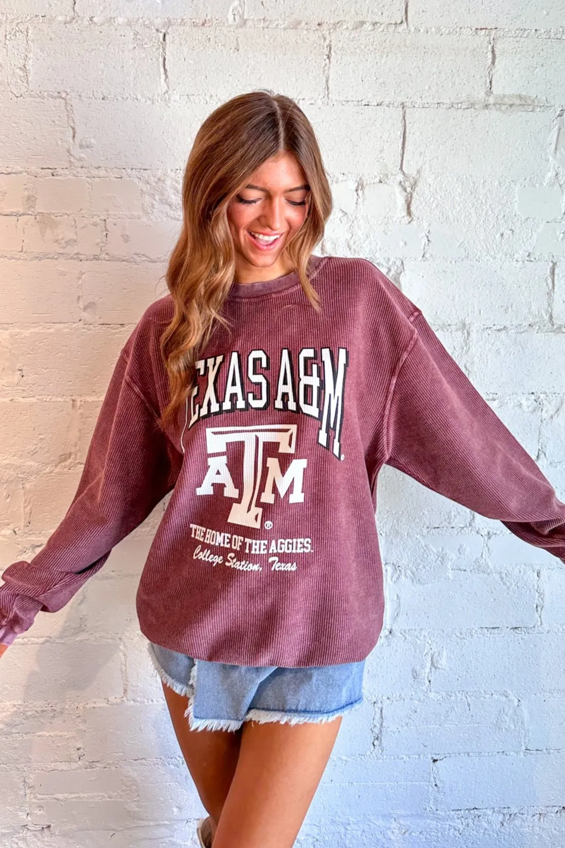 A&M Mascot Cord Sweatshirt