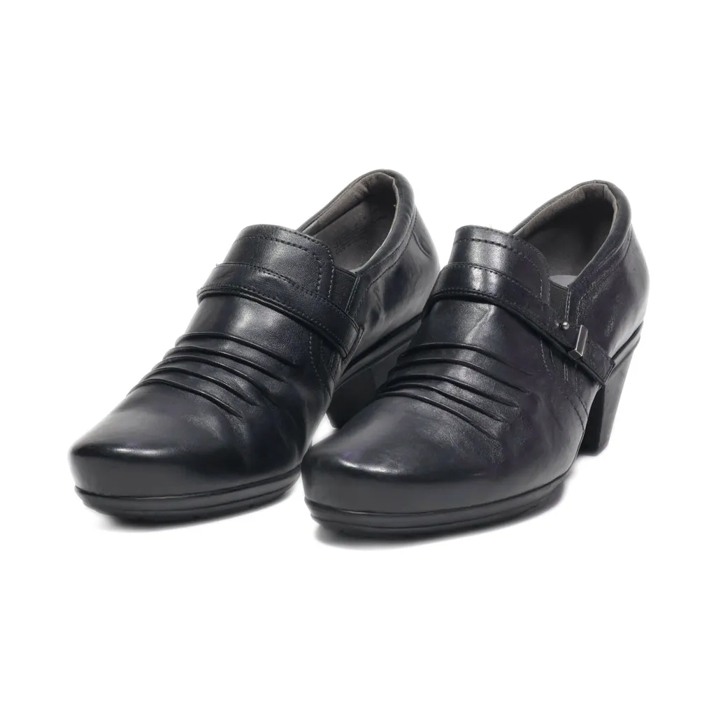 Abeo Rachel Mid-Heel Shoes Leather Black Colour For Women