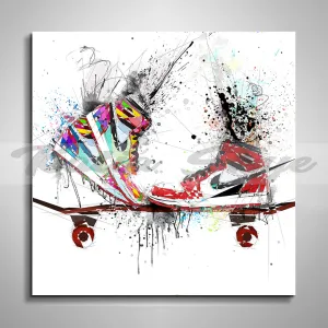 ABSTRACT KISSING SNEAKERS ON SKATEBOARD ART INSPIRED BY AIR JORDANS SNEAKERS //SNK-AJ13