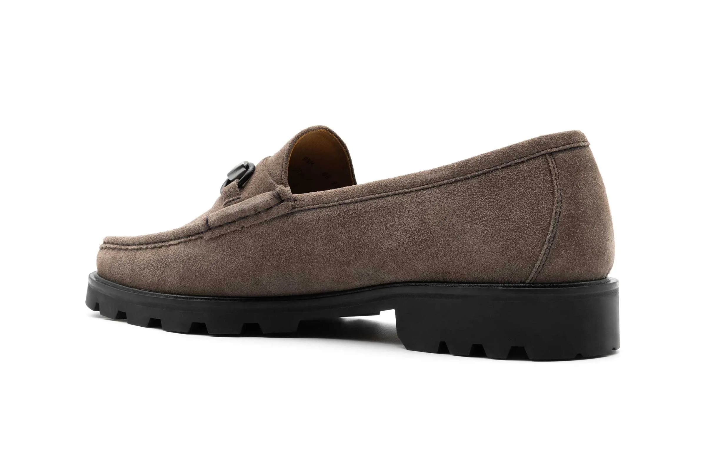 Addison Lug Water Repellent Suede Loafers - Smoke