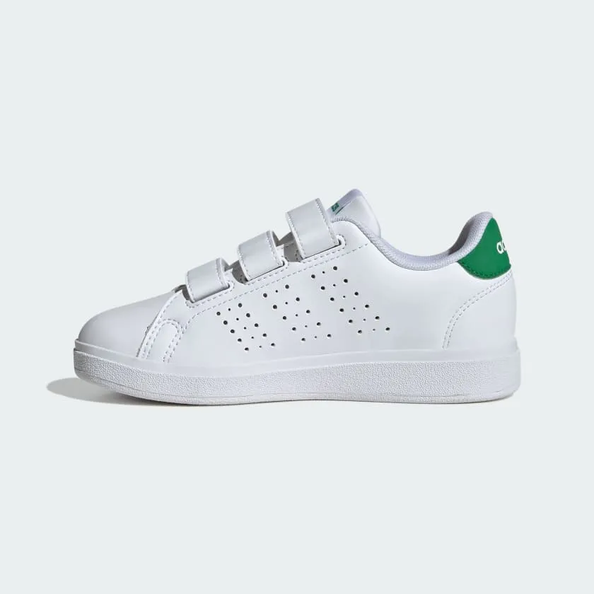 ADIDAS KIDS ADVANTAGE BASE 2.0 WHITE/GREEN SNEAKER