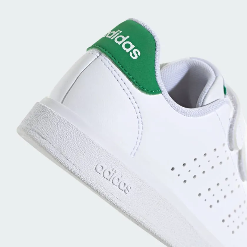 ADIDAS KIDS ADVANTAGE BASE 2.0 WHITE/GREEN SNEAKER