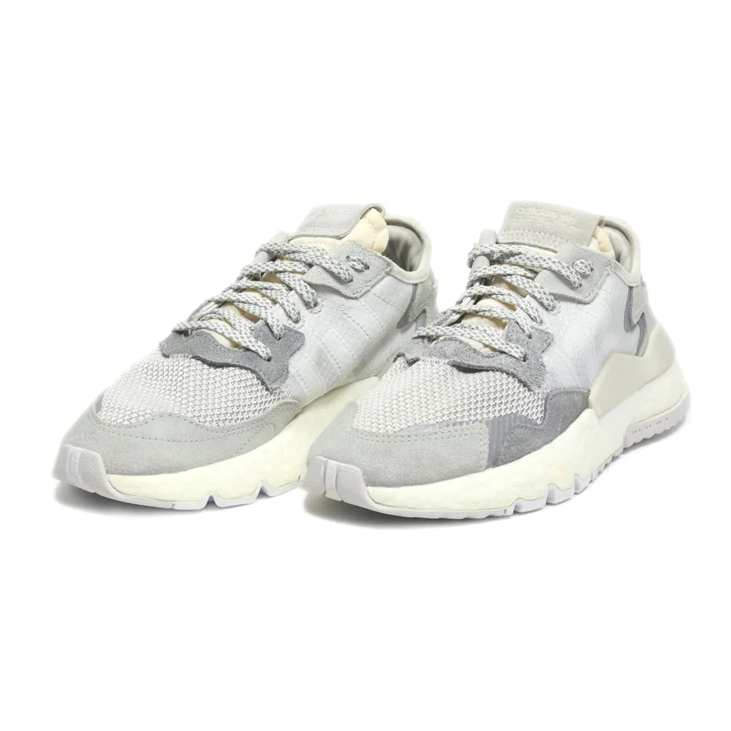 Adidas Nite Jogger Sport Shoes Leather Grey Colour For Women