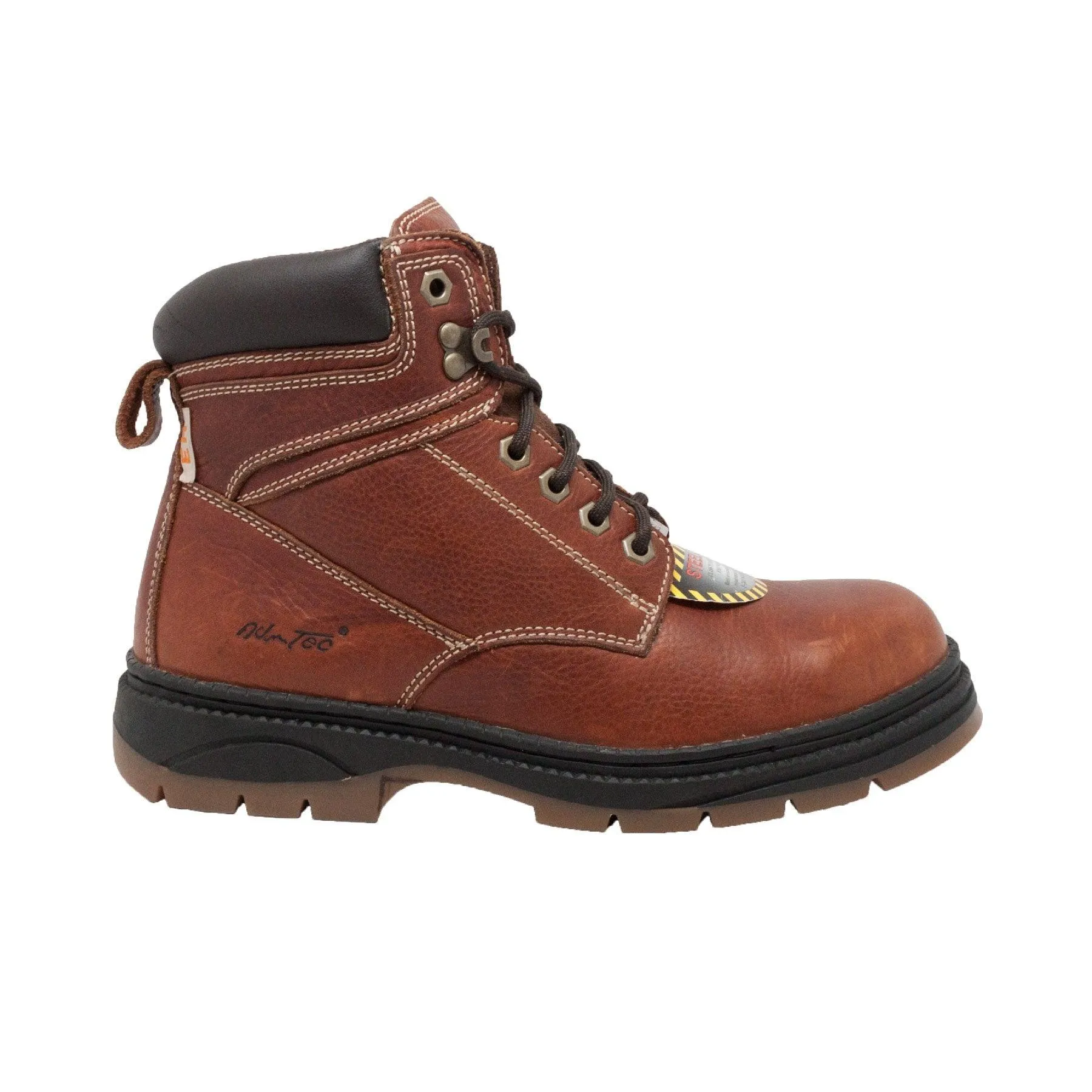 AdTec Mens 6 inch Steel Toe Work Boot Brown