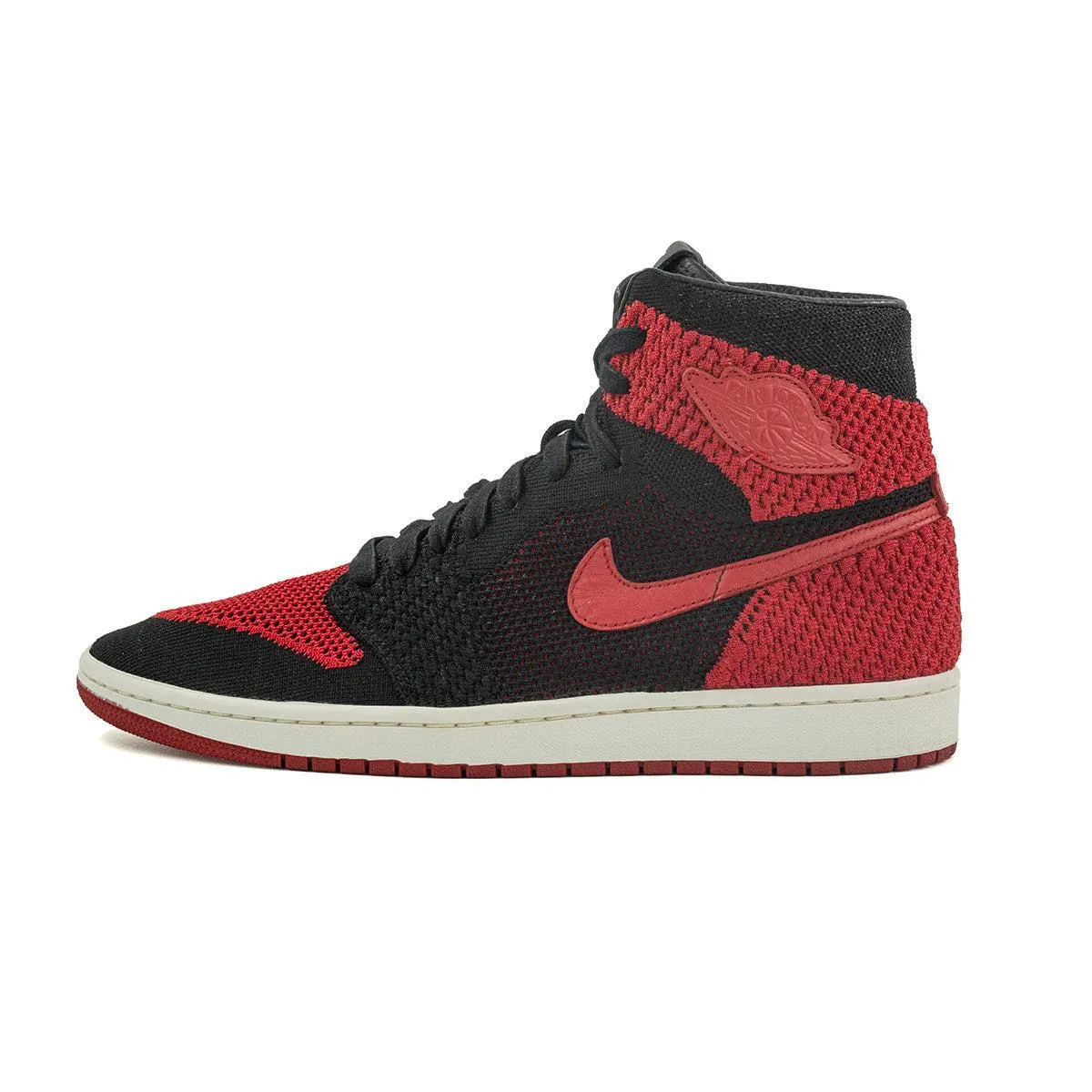 Air Jordan 1 Retro Flyknit High-Top Sneakers Fabric Black Colour For Men