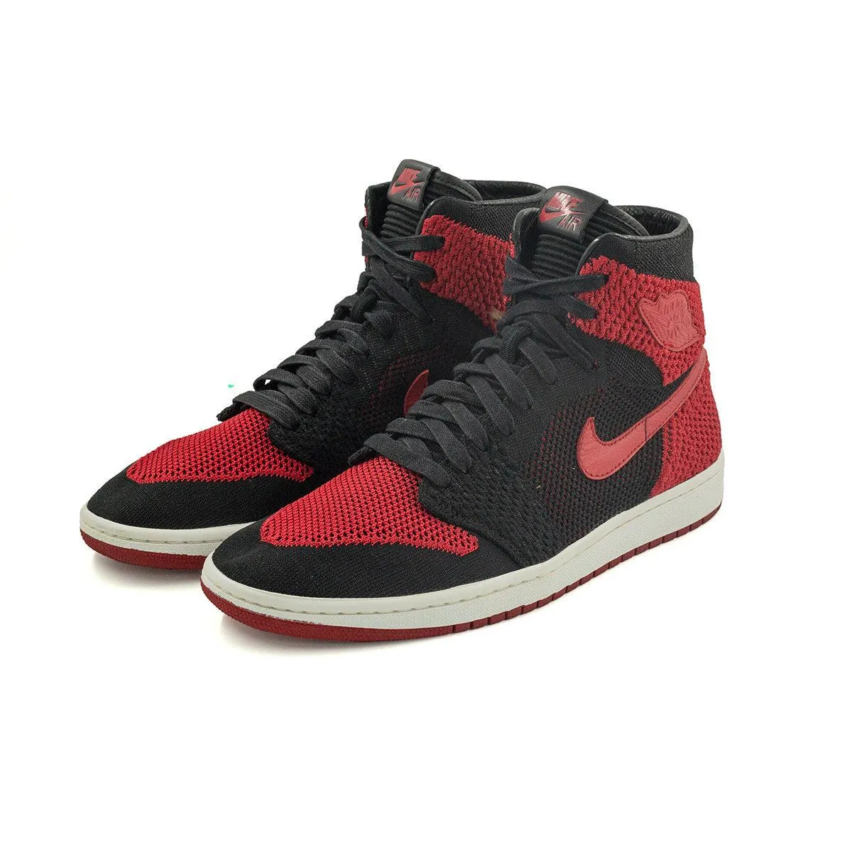 Air Jordan 1 Retro Flyknit High-Top Sneakers Fabric Black Colour For Men