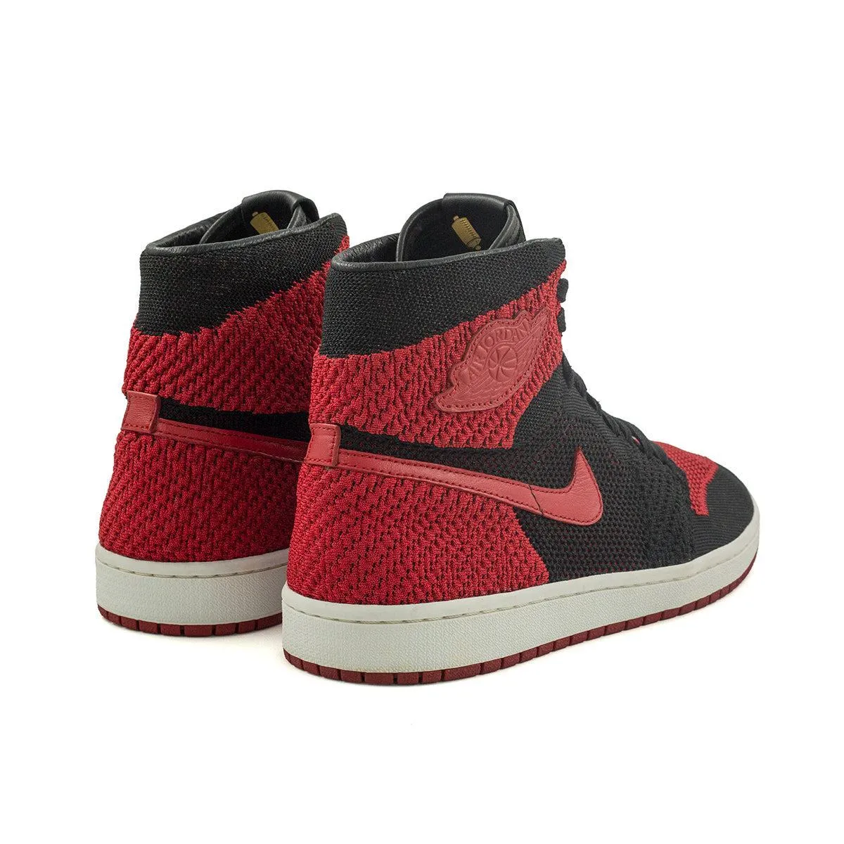 Air Jordan 1 Retro Flyknit High-Top Sneakers Fabric Black Colour For Men