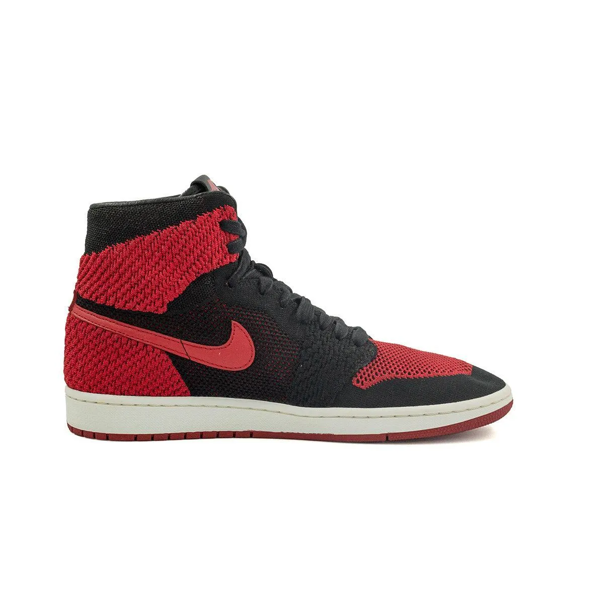 Air Jordan 1 Retro Flyknit High-Top Sneakers Fabric Black Colour For Men