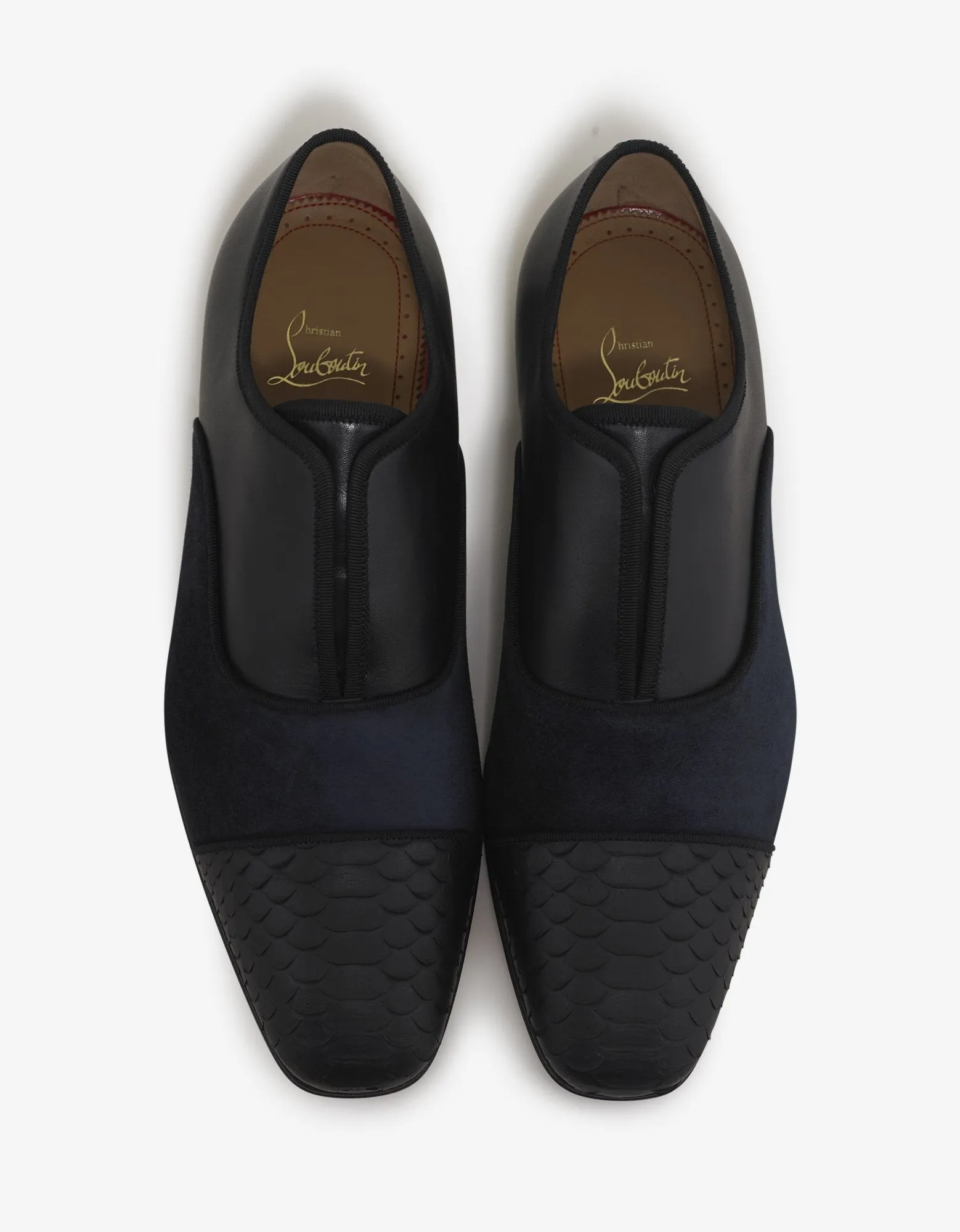 Alpha Male Flat Python & Suede Loafers -