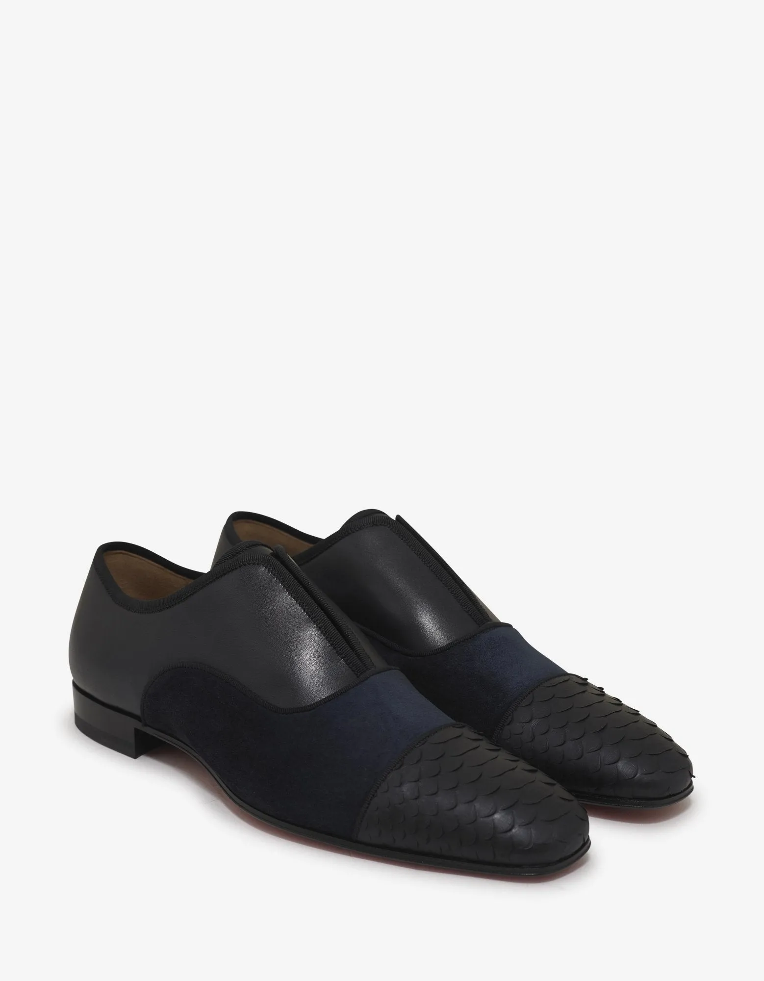 Alpha Male Flat Python & Suede Loafers