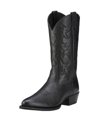 ARIAT MEN’S HERITAGE WESTERN R TOE | BLACK DEERTAN