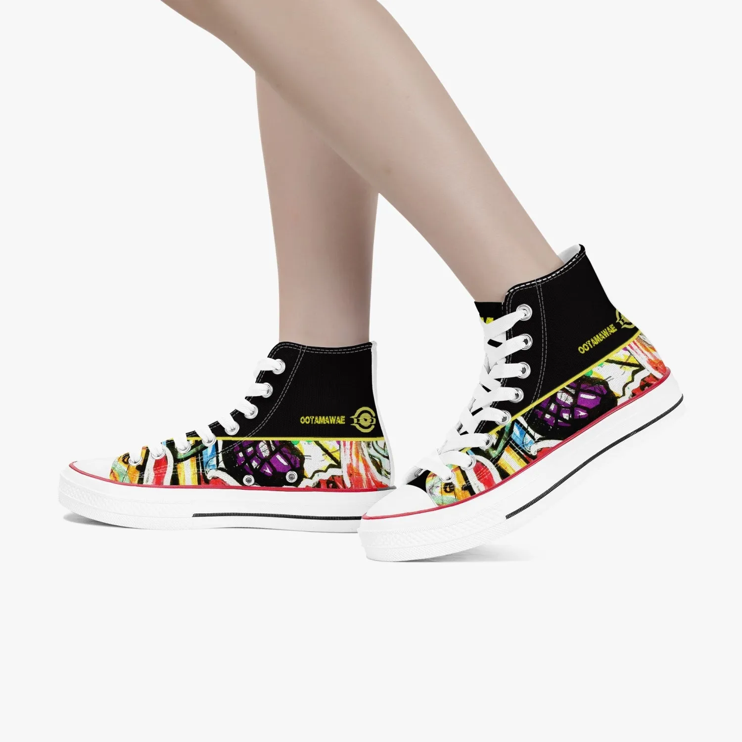 Art in High Canvas Shoes - Black