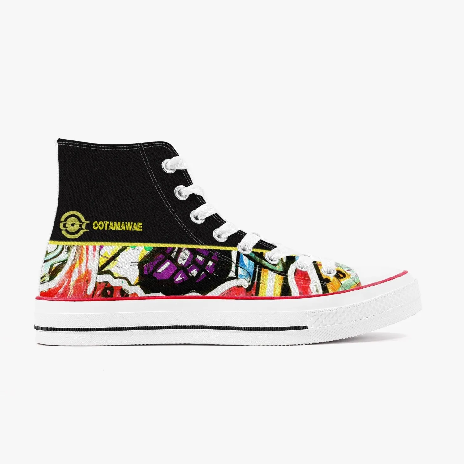 Art in High Canvas Shoes - Black