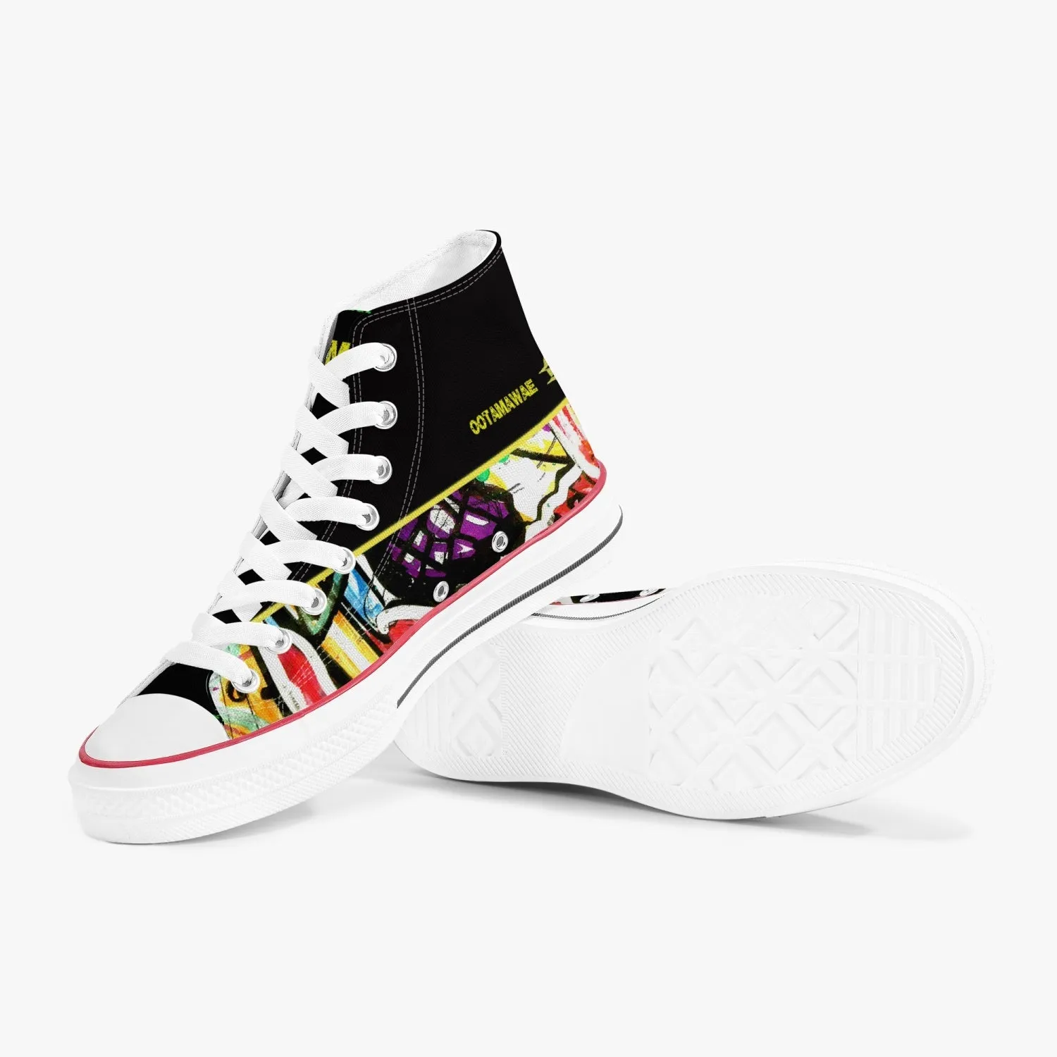 Art in High Canvas Shoes - Black