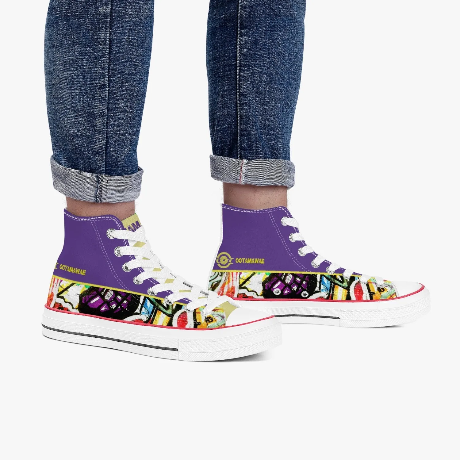 Art in High Canvas Shoes - Purple