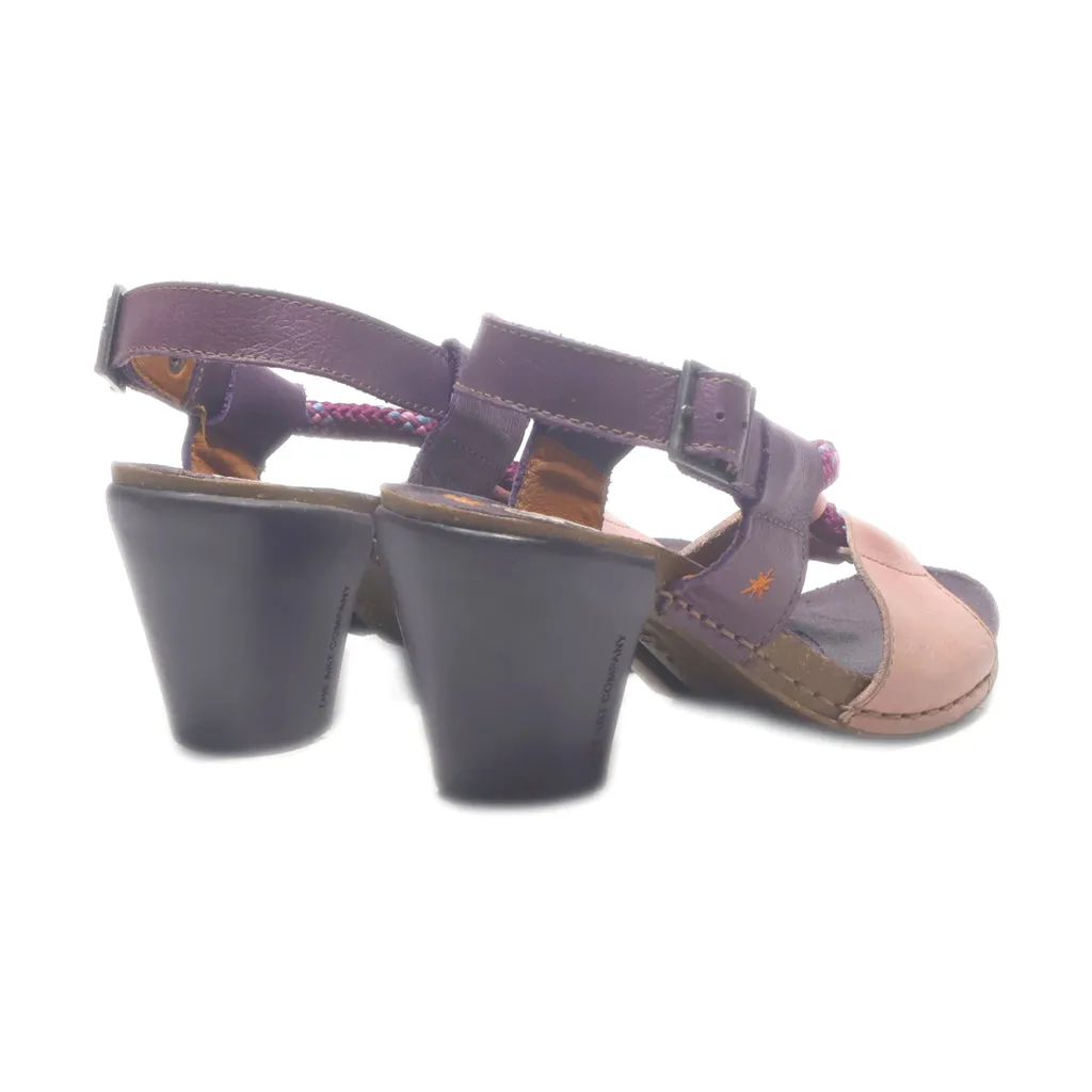 Art Peep Toe Leather Purple Colour For Women