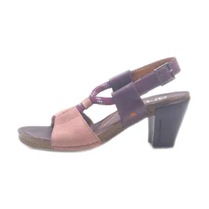 Art Peep Toe Leather Purple Colour For Women