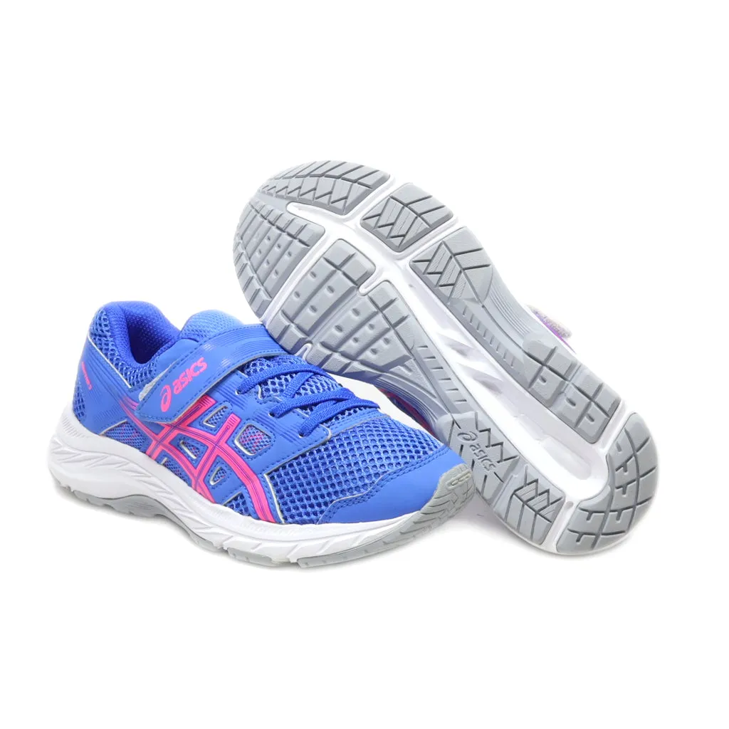 Asics Contend 5 Sport Shoes Leather Blue Colour For Kids