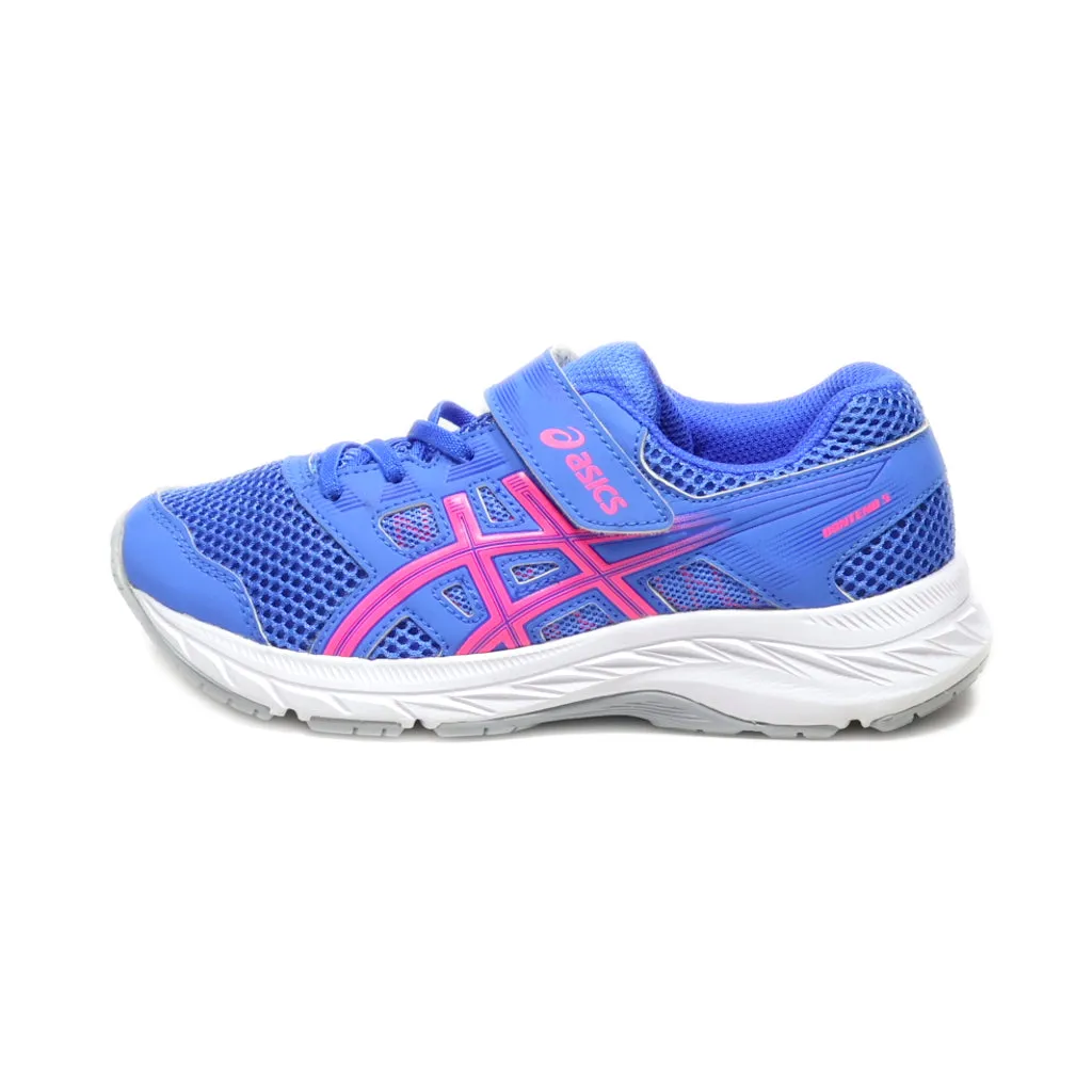 Asics Contend 5 Sport Shoes Leather Blue Colour For Kids