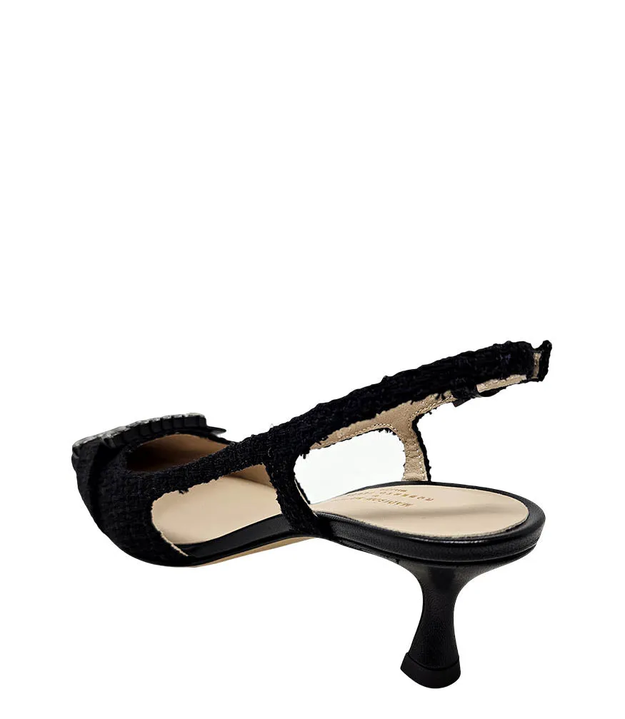 Atena Black Heel Slingback