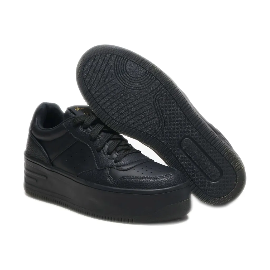 Bershka Low-Top Sneakers Leather Black Colour For Women