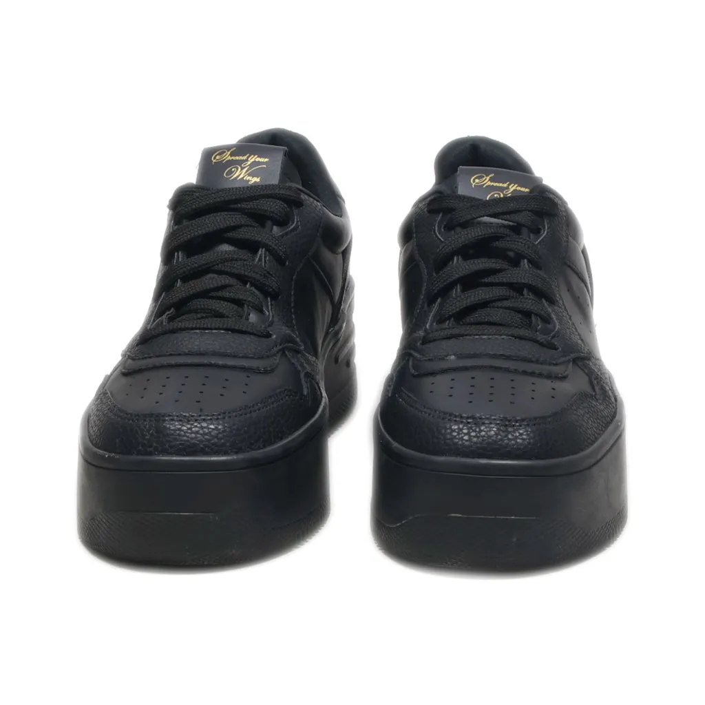 Bershka Low-Top Sneakers Leather Black Colour For Women