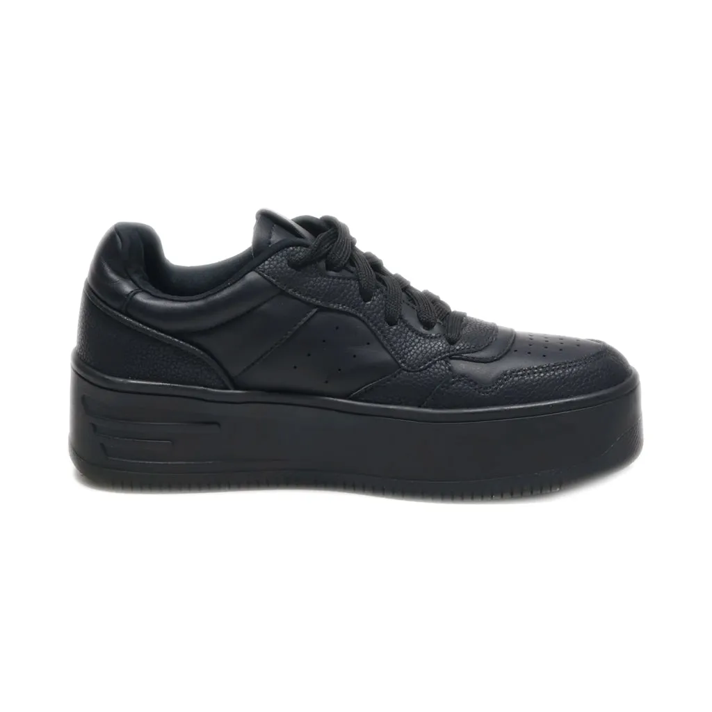 Bershka Low-Top Sneakers Leather Black Colour For Women