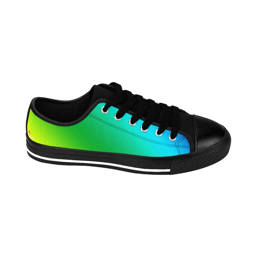 Best Rainbow Women's Sneakers, Gay Pride Colorful Best Ladies' Tennis Canvas Shoes Low Tops