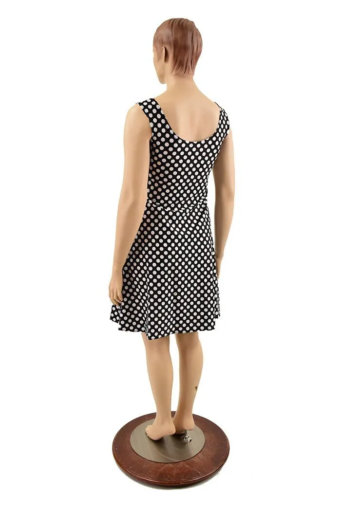 Black & White Polka Dot A Line Tank Dress