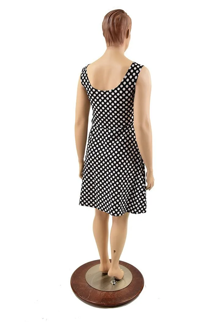 Black & White Polka Dot A Line Tank Dress