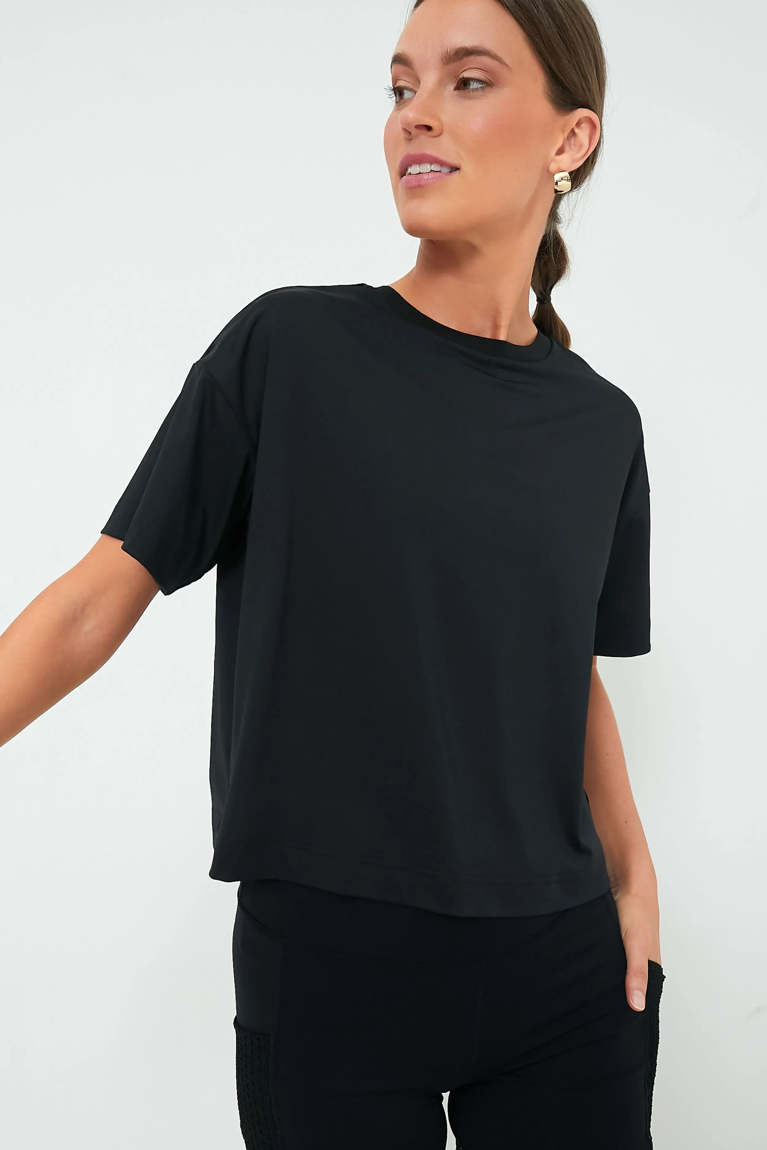 Black Cropped Ryan Boyfriend Tee