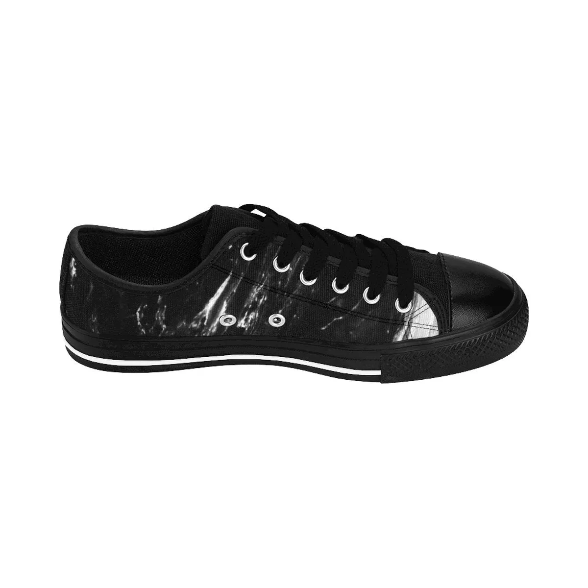 Black Marble Print Men's Sneakers, Modern Low Top Fashion Tennis Best Running Shoes