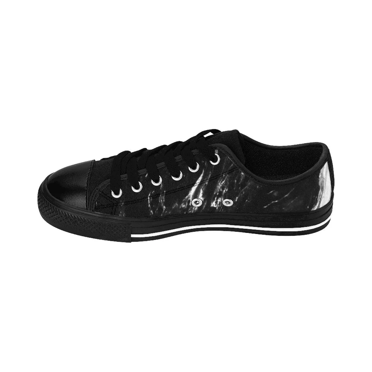 Black Marble Print Men's Sneakers, Modern Low Top Fashion Tennis Best Running Shoes