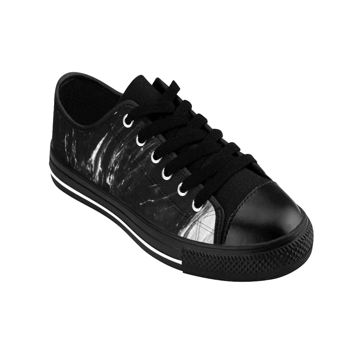 Black Marble Print Men's Sneakers, Modern Low Top Fashion Tennis Best Running Shoes