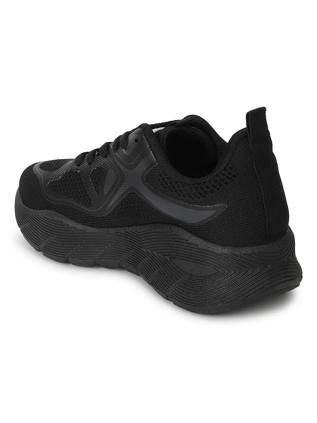 Black Mesh Lace-Up Sneakers (TC-RS3613-BLK)