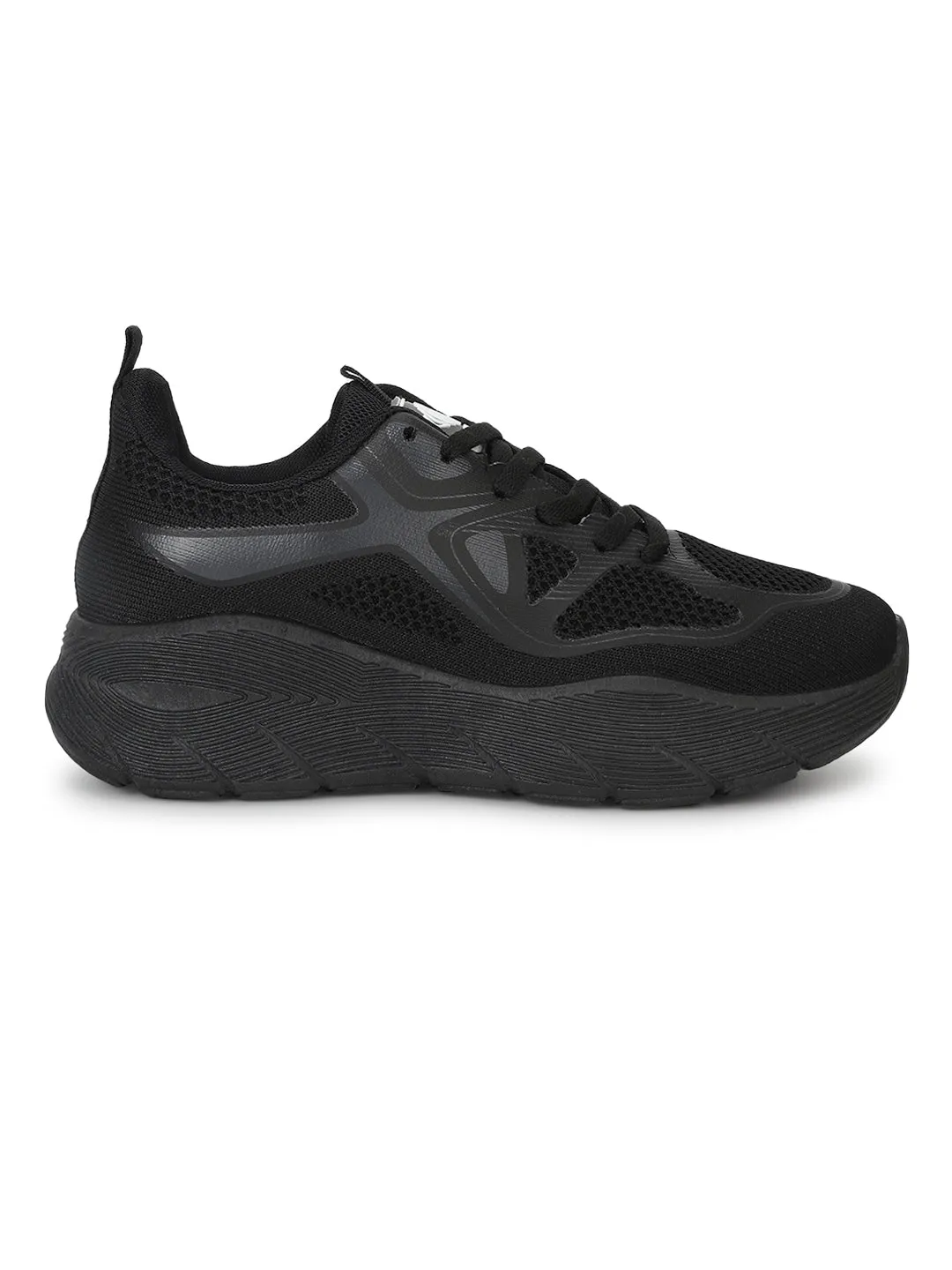 Black Mesh Lace-Up Sneakers (TC-RS3613-BLK)