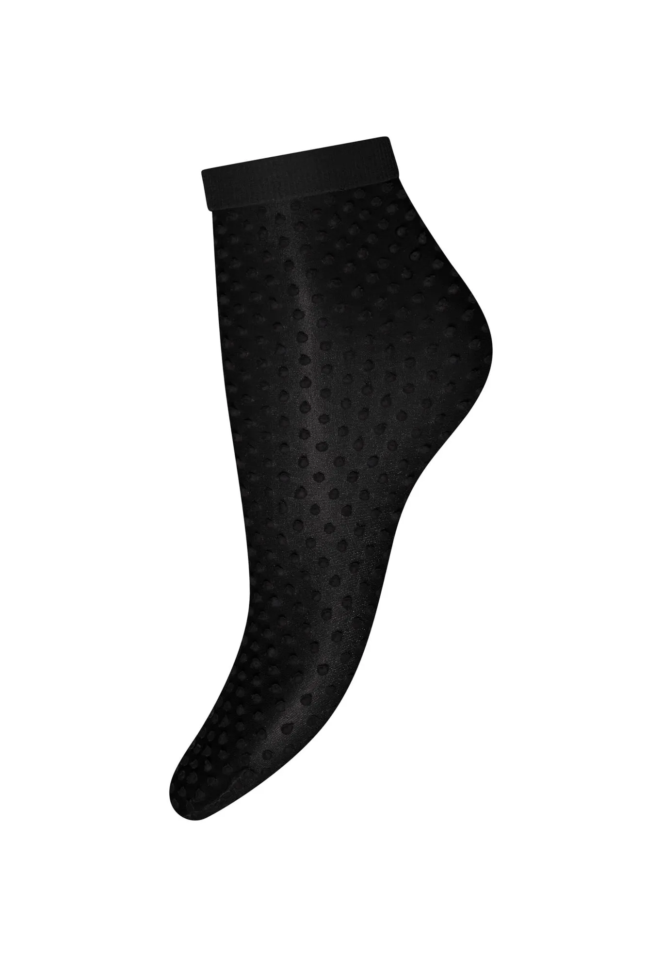 Black Satin Touch Dots Socks