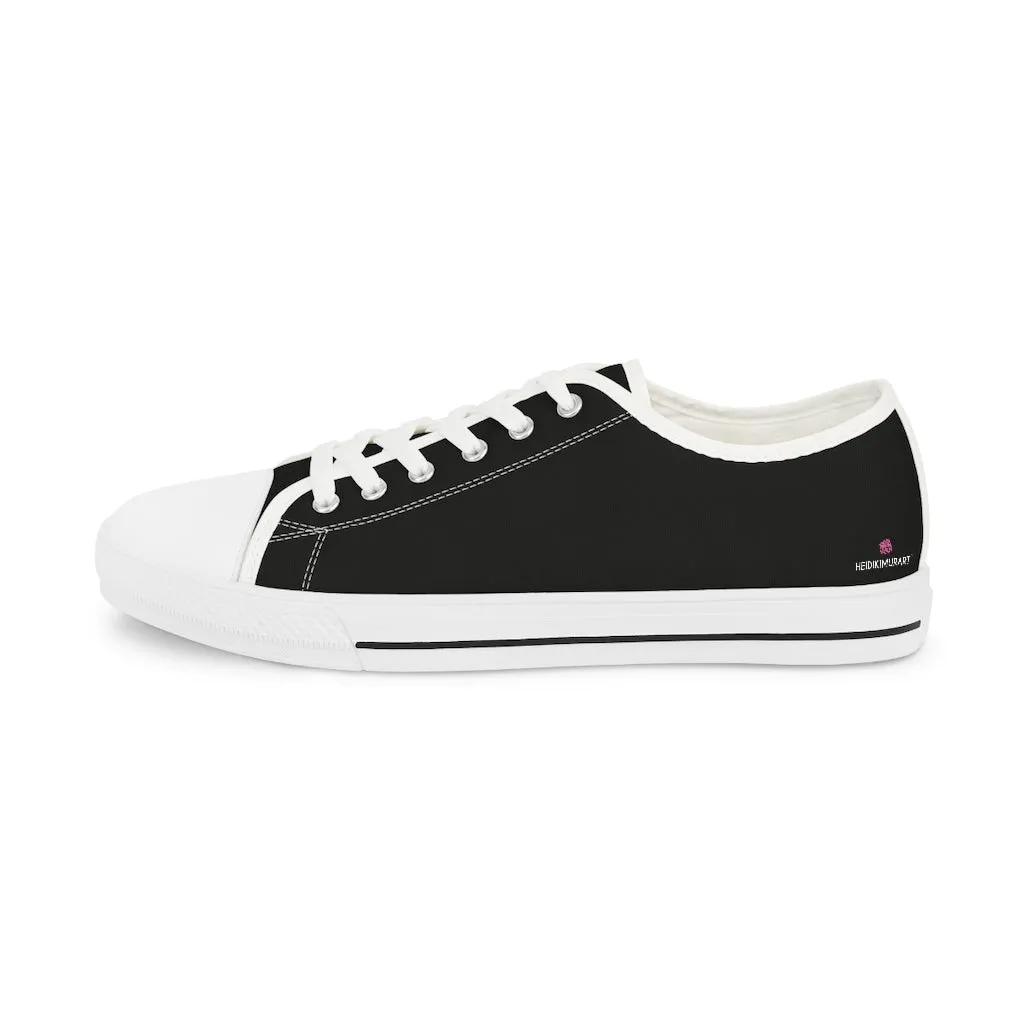 Black Solid Men's Tennis Shoes, Best Solid Color Modern Best Men's Low Top Sneakers (US Size: 5-14)