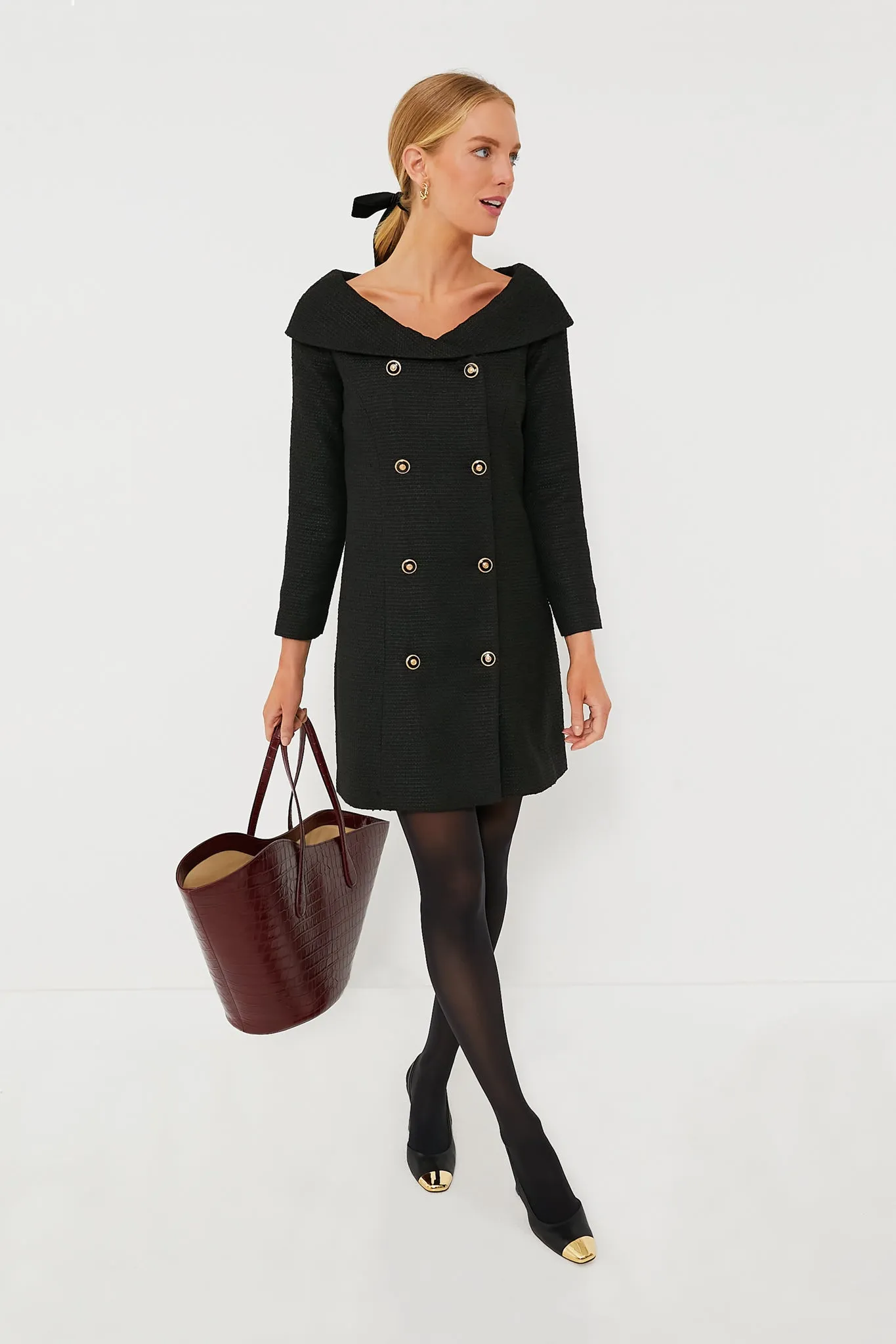 Black Tweed Blanche Dress