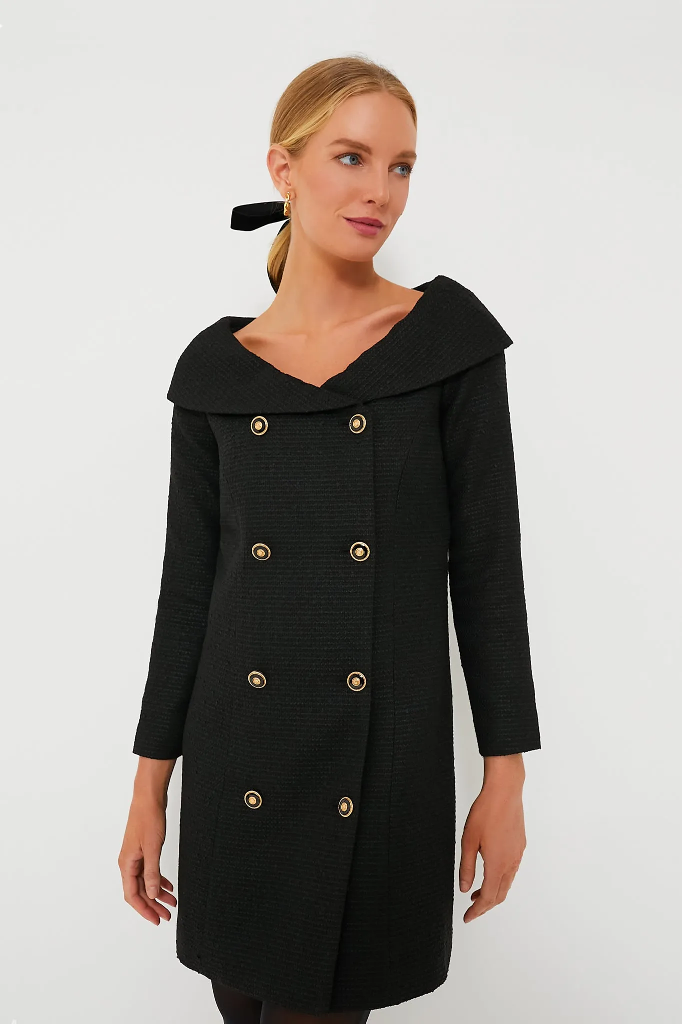 Black Tweed Blanche Dress