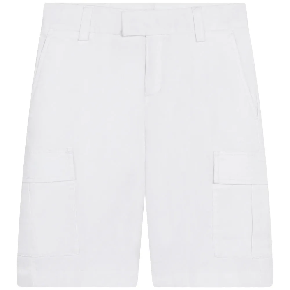 BOSS KIDSWEAR White Bermuda Shorts