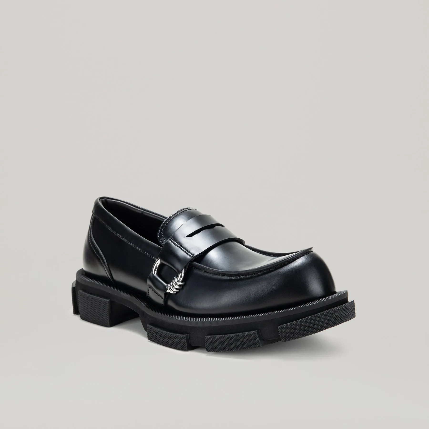 both-GAO PIERCED LOAFER-BLACK