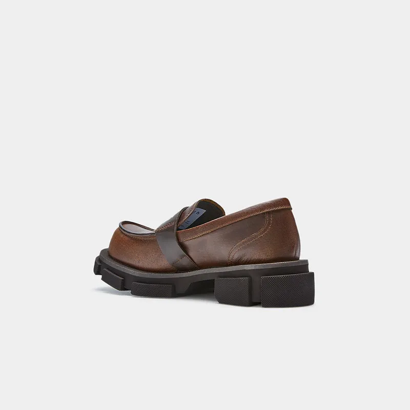 both-GAO PIERCED LOAFER-BROWN