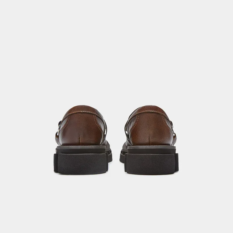 both-GAO PIERCED LOAFER-BROWN