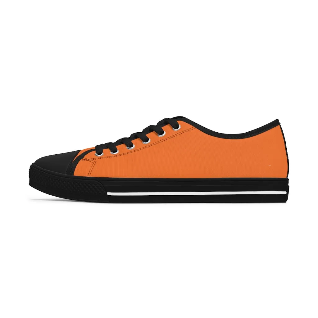 Bright Orange Best Ladies' Sneakers, Solid Color Women's Low Top Sneakers (US Size: 5.5-12)