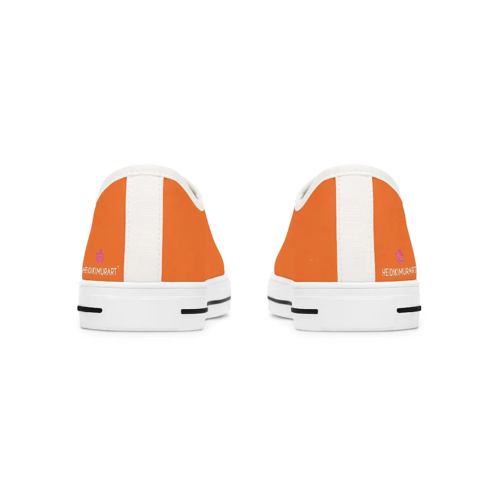 Bright Orange Best Ladies' Sneakers, Solid Color Women's Low Top Sneakers (US Size: 5.5-12)