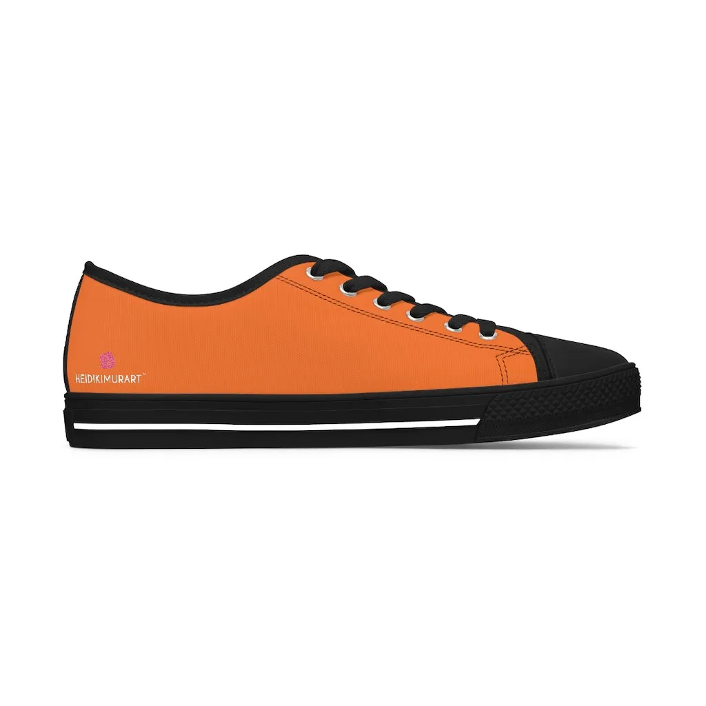 Bright Orange Best Ladies' Sneakers, Solid Color Women's Low Top Sneakers (US Size: 5.5-12)